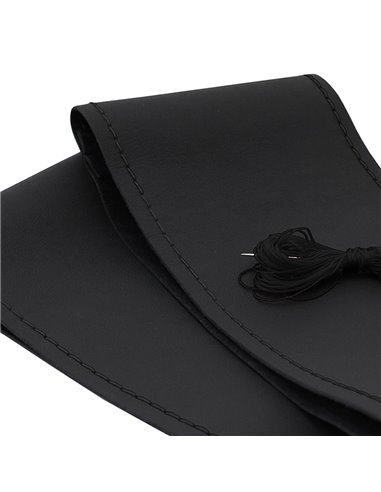 HUSA VOLAN CU SNUR PIELE NATURALA TWO LINE NEGRU 39-41 CM