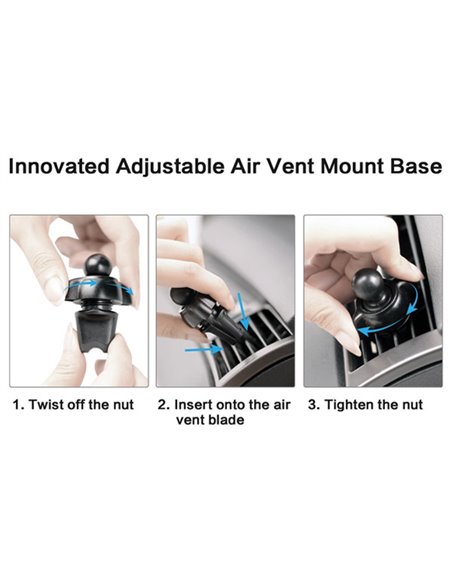 SUPORT TELEFON MAGNETIC AUTO CU FIXARE IN GRILA DE VENTILATIE SI ROTATIE 360