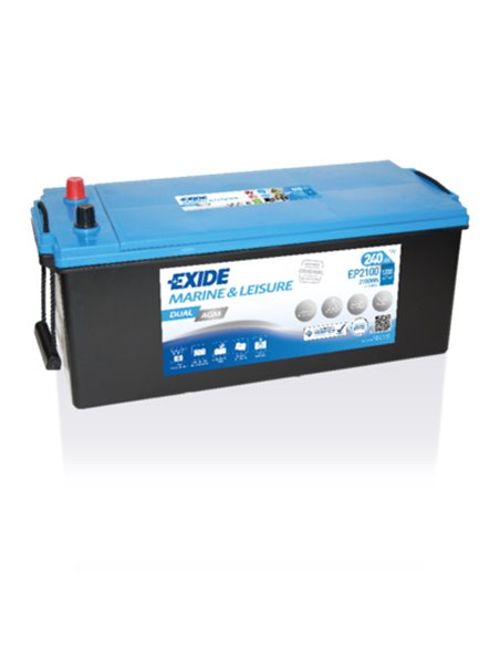 EXIDE DUAL AGM 12V 240Ah 1200A - Borna Tip camion