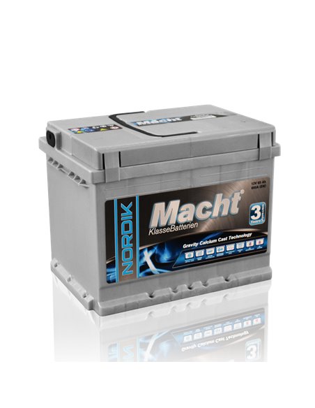 MACHT NORDIK 12V 63Ah 600A - Borna Normala (dreapta +)