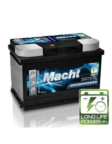 MACHT SILVER POWER 12V 75Ah 750A - Borna Normala (dreapta +)
