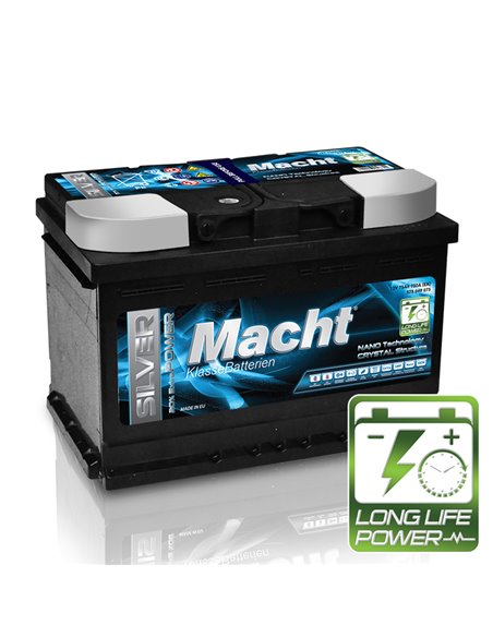 MACHT SILVER POWER 12V 75Ah 750A - Borna Normala (dreapta +)