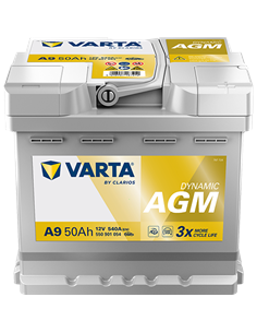 VARTA DYNAMIC AGM START-STOP A9 12V 50Ah 540A - Borna Normala (dreapta +)