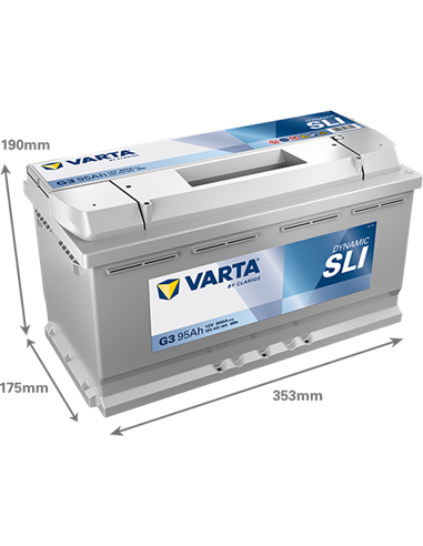 VARTA DYNAMIC SLI G3 12V 95Ah 800A - Borna Normala (dreapta +)