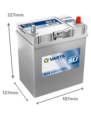 VARTA DYNAMIC SLI A14 12V 40Ah 330A - Borna Normala (dreapta +)