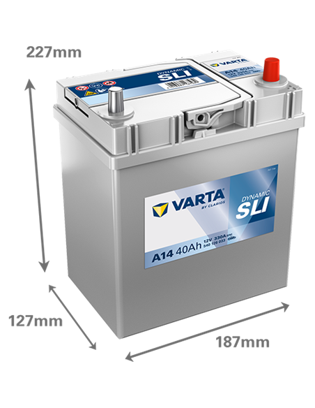 VARTA DYNAMIC SLI A14 12V 40Ah 330A - Borna Normala (dreapta +)