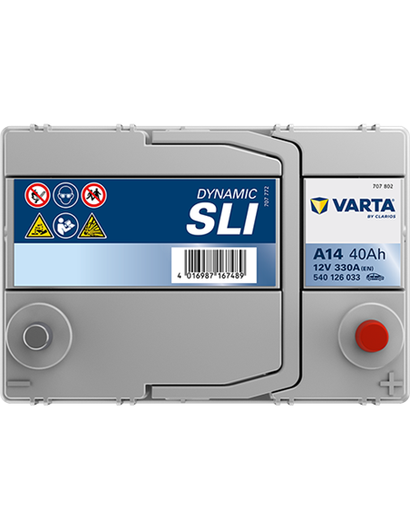 VARTA DYNAMIC SLI A14 12V 40Ah 330A - Borna Normala (dreapta +)