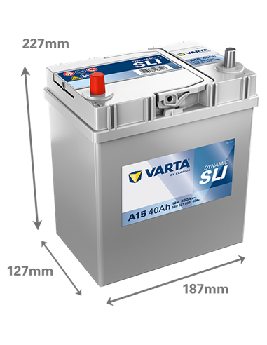 VARTA DYNAMIC SLI A15 12V 40Ah 330A - Borna Inversa (stanga +)