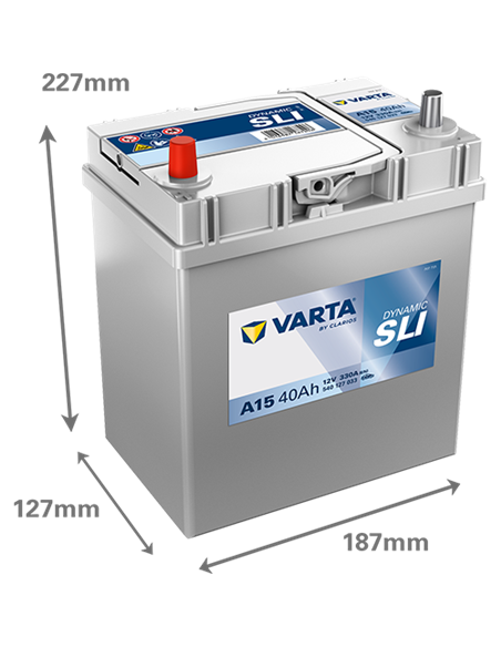 VARTA DYNAMIC SLI A15 12V 40Ah 330A - Borna Inversa (stanga +)