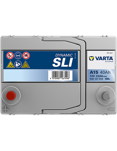 VARTA DYNAMIC SLI A15 12V 40Ah 330A - Borna Inversa (stanga +)