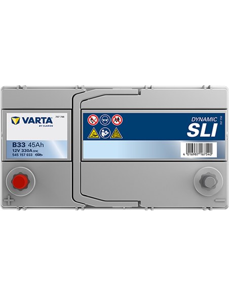 VARTA DYNAMIC SLI B33 12V 45Ah 330A - Borna Inversa (stanga +)