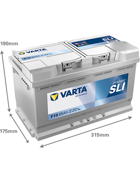 VARTA DYNAMIC SLI F19 12V 85Ah 800A - Borna Normala (dreapta +)